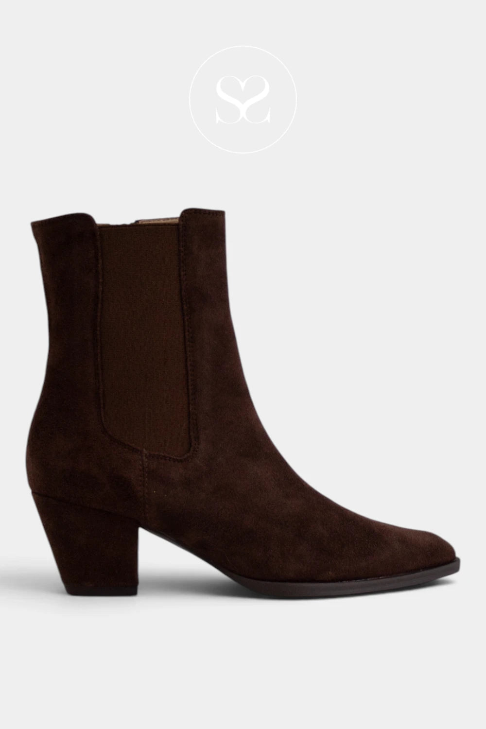 Unisa Brown Suede Cowboy Ankle Boot - Leyla available in Ireland
