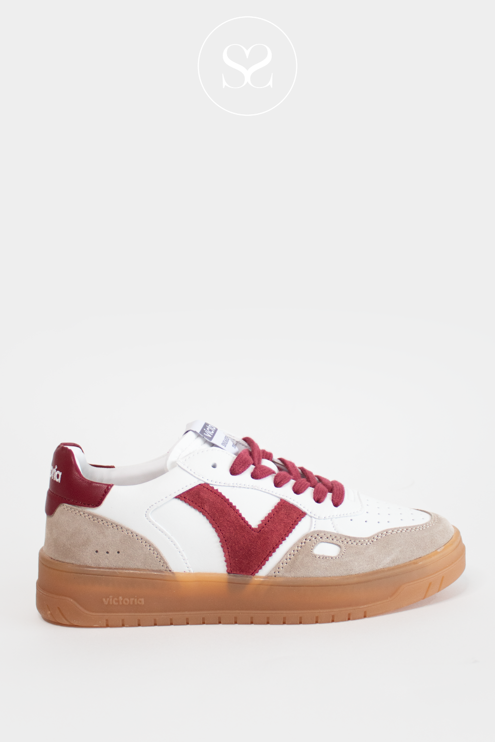 VICTORIA 1257125 RED WHITE FLATFORM TRAINERS