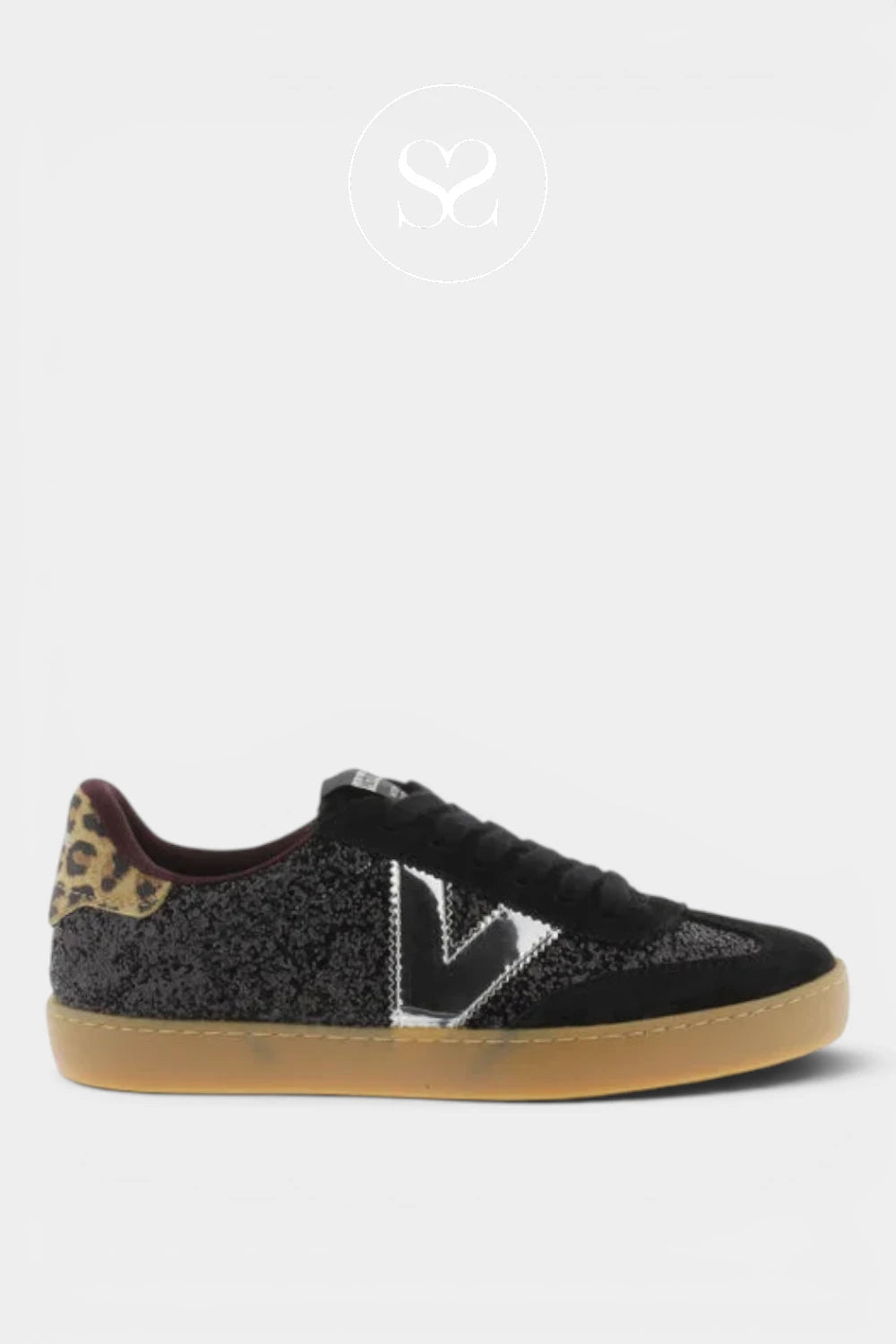 Victoria Black Glitter Trainers 1126223