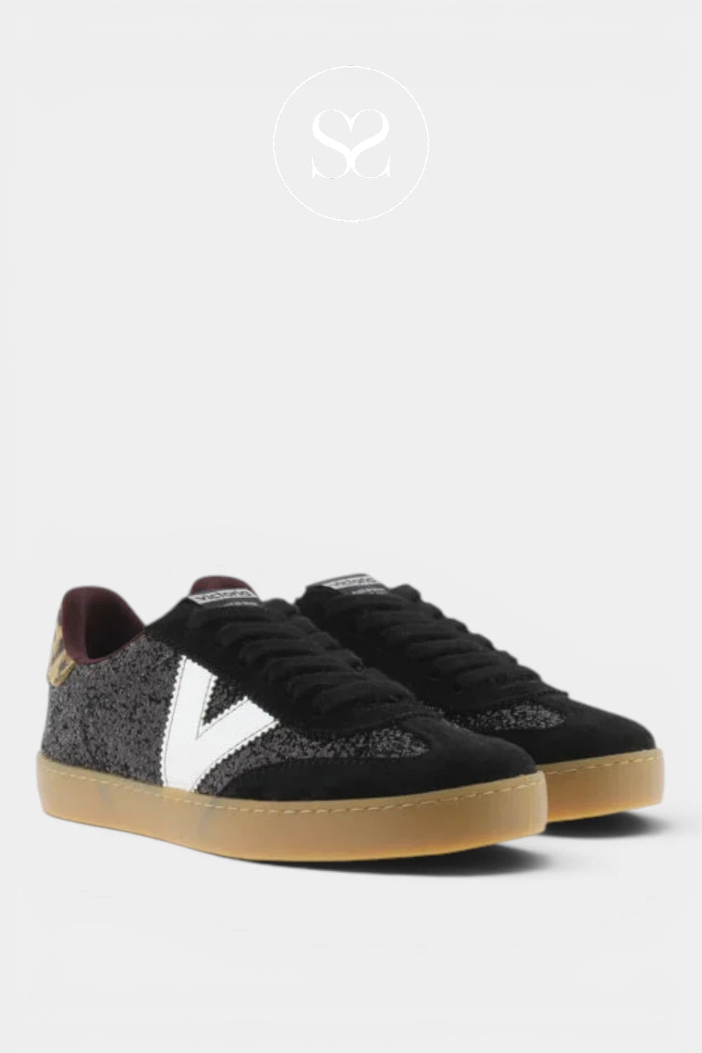 Victoria Black Glitter Trainers 1126223