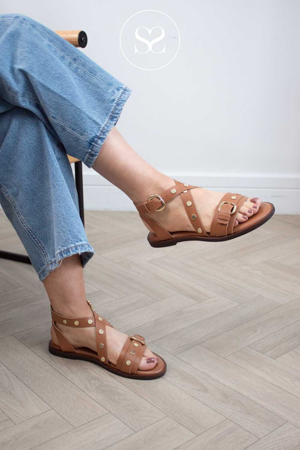 Wonders Tan Flat Gladiator Sandals - AB-1642