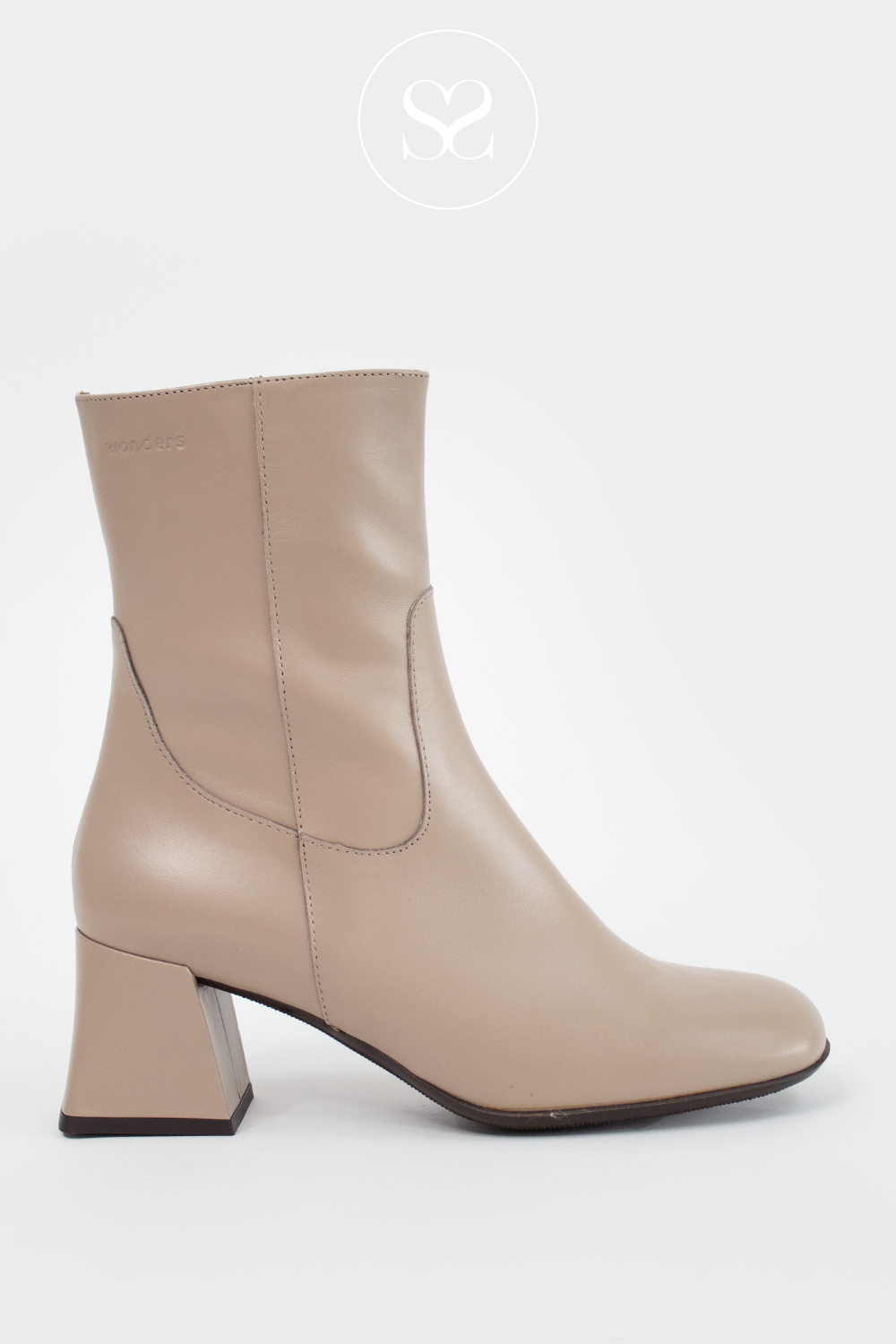Taupe leather ankle boots discount