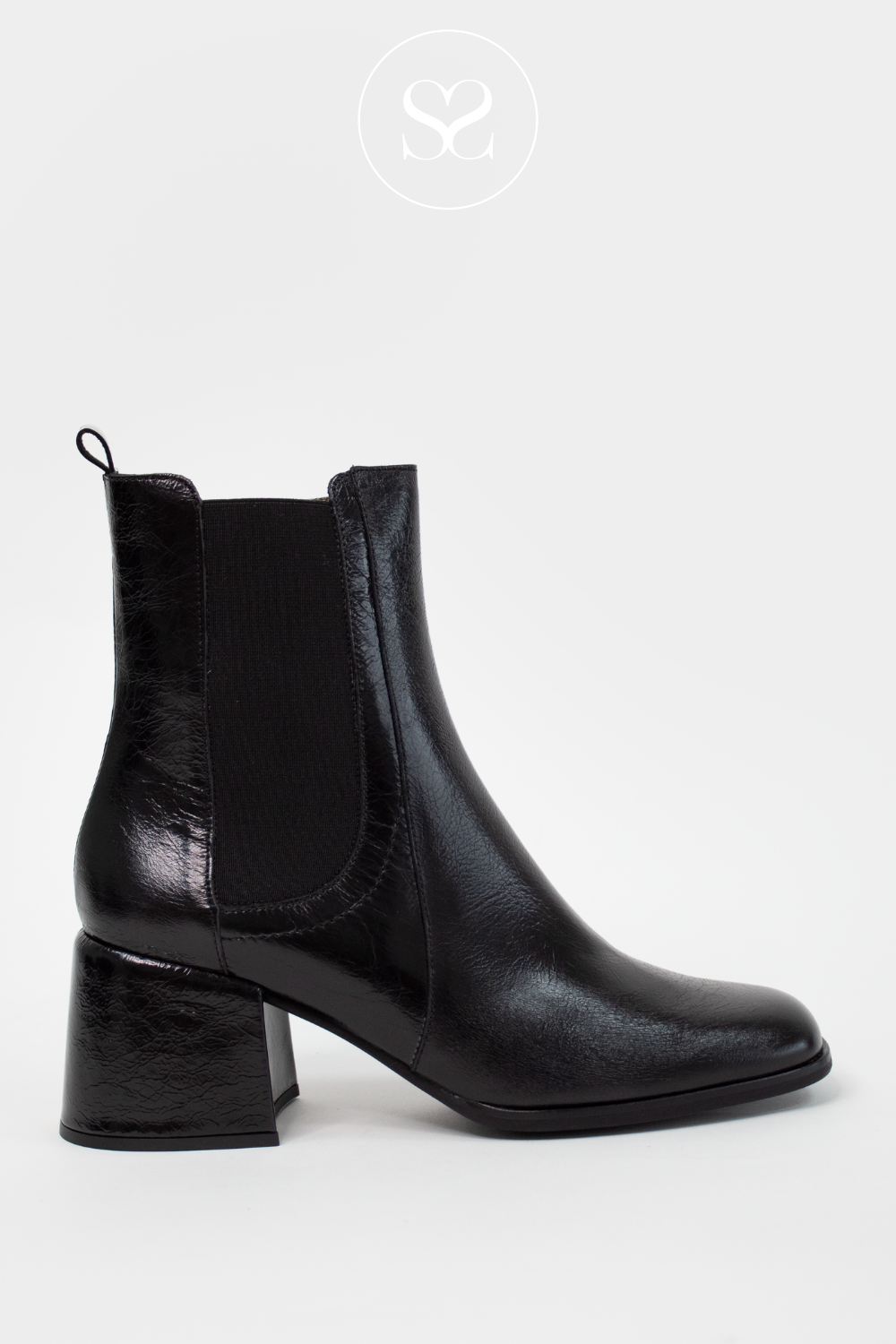 Black patent chelsea ankle boots shop