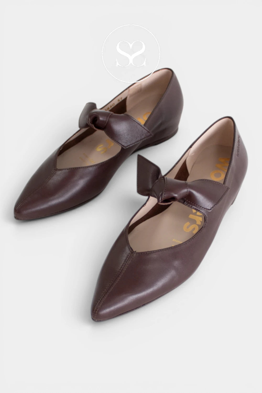 Wonders Chocolate Brown Pointed Toe Pumps - A-3840