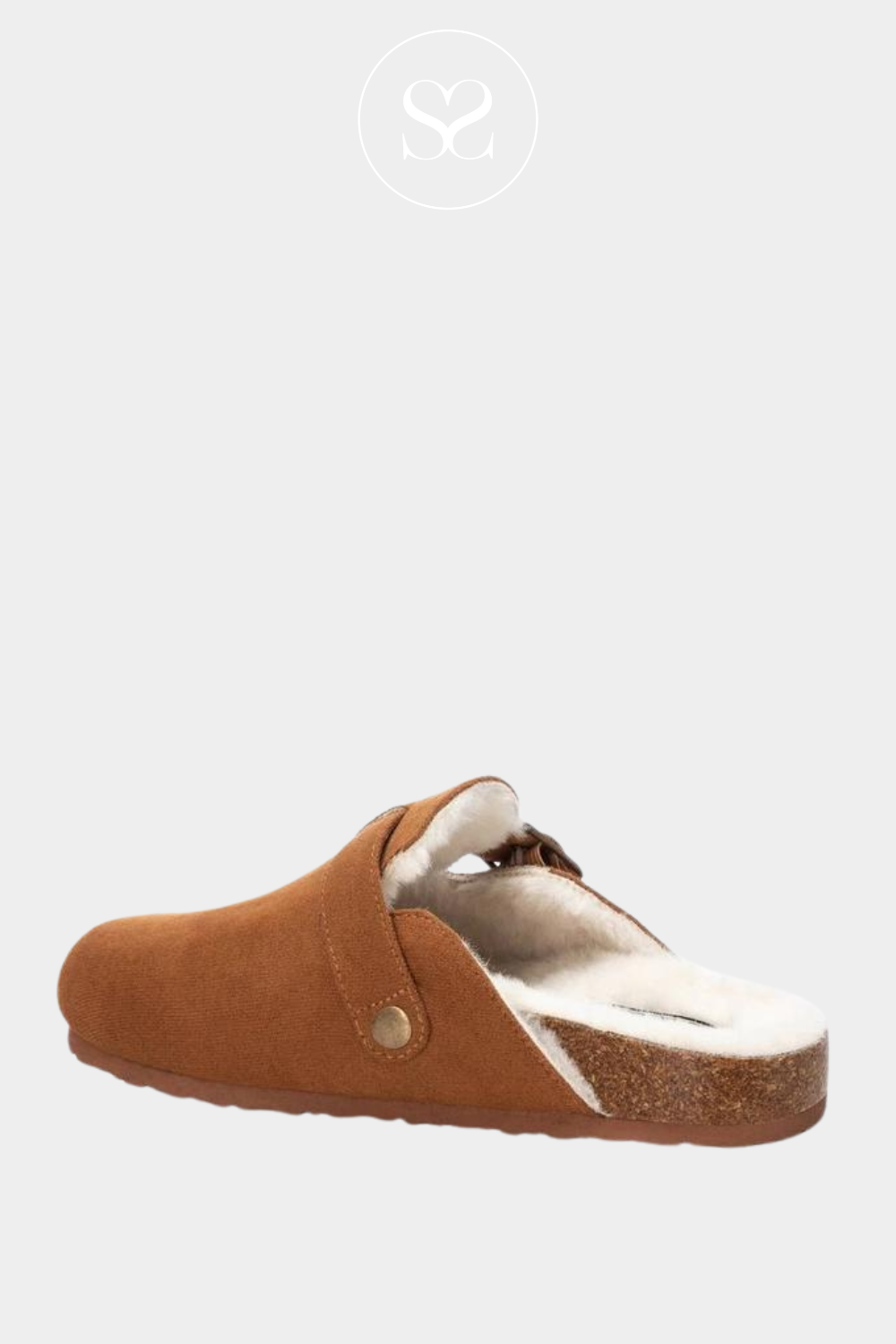 XTI 143240 CAMEL FAUX SUEDE CLOG SLIPPERS