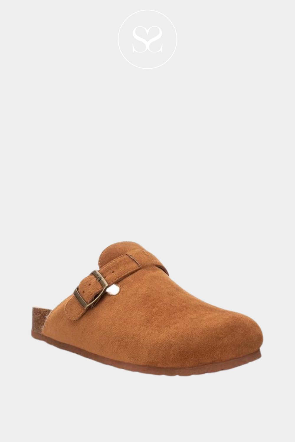 XTI 143240 CAMEL FAUX SUEDE CLOG FAUX FUE LINED SLIP ON SHOE