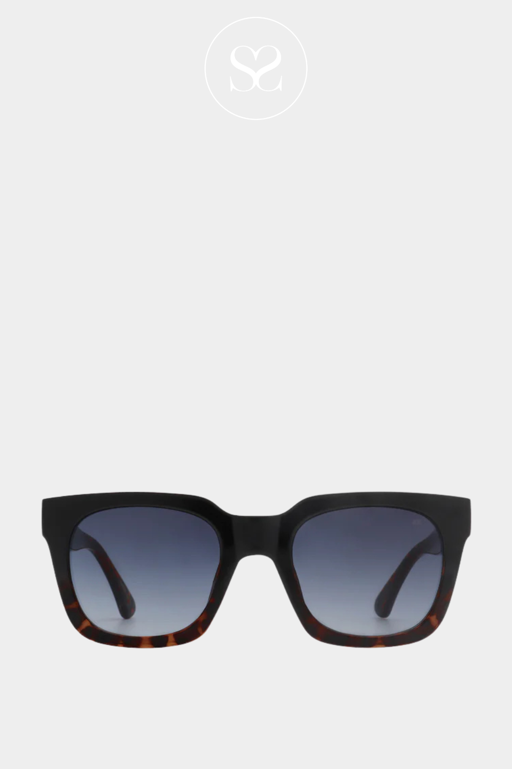 AKJAERBEDE NANCY BLACK DEMI TORTOISE SUNGLASSES