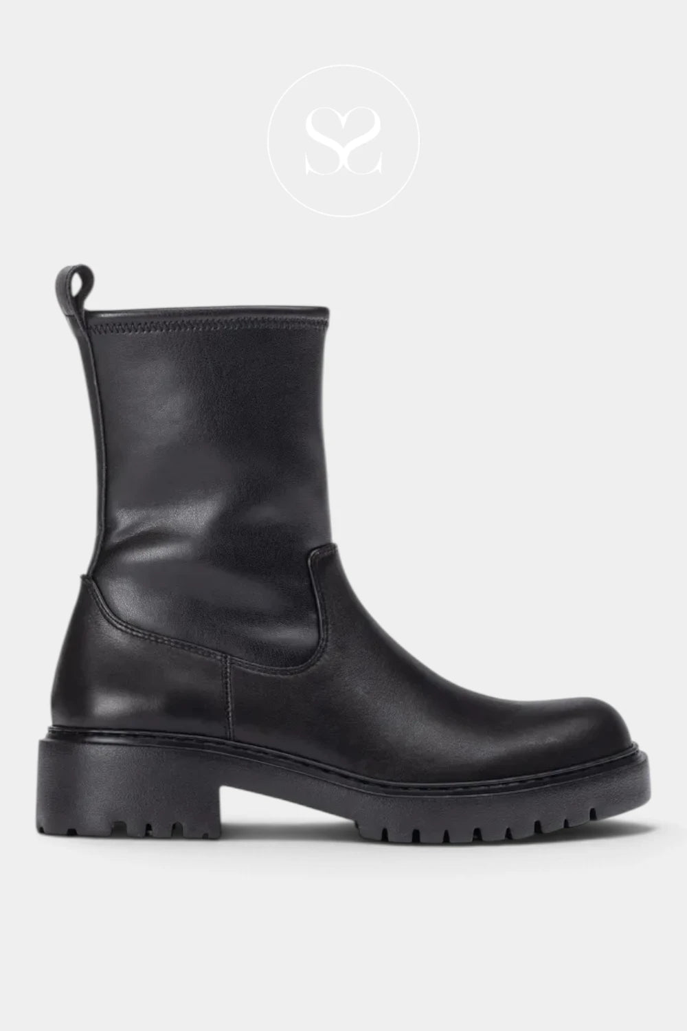 Unisa Black Leather Ankle Boot - Guido