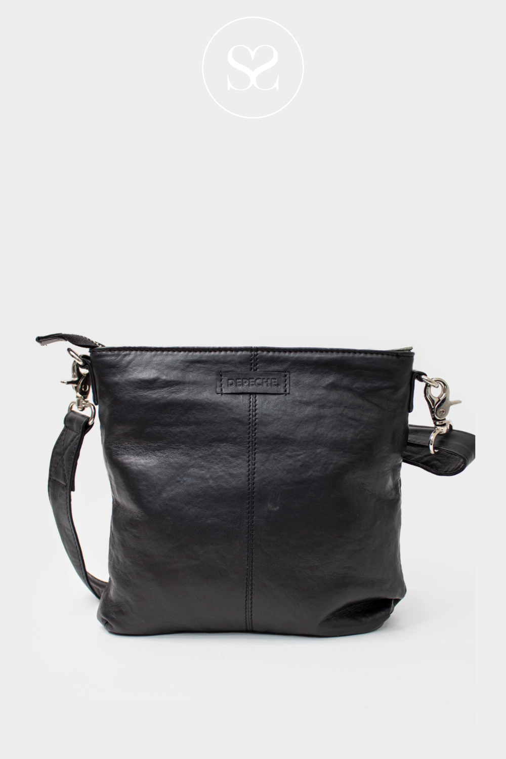 depeche black leather crossbody bag Ireland