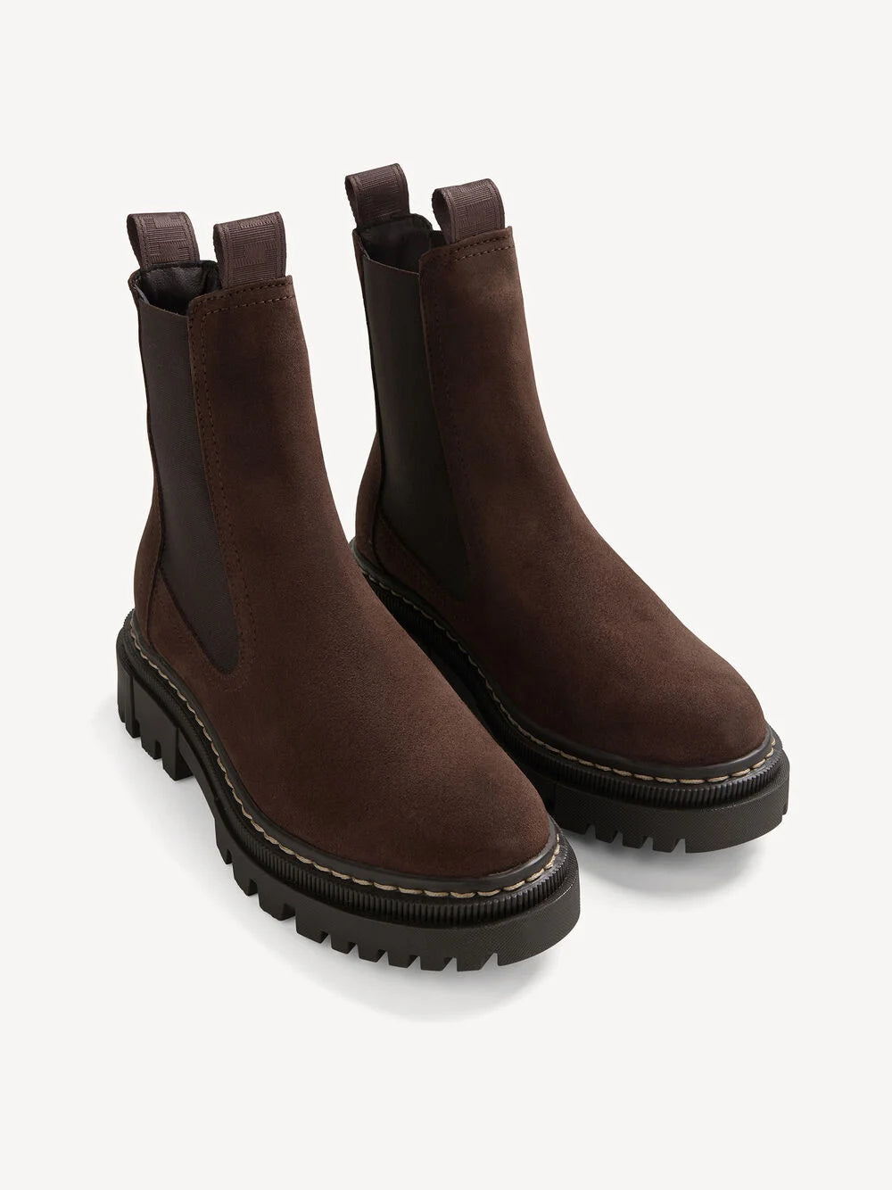 TAMARIS BROWN LEATHER SUEDE CHELSEA BOOTS - 1-25491-41