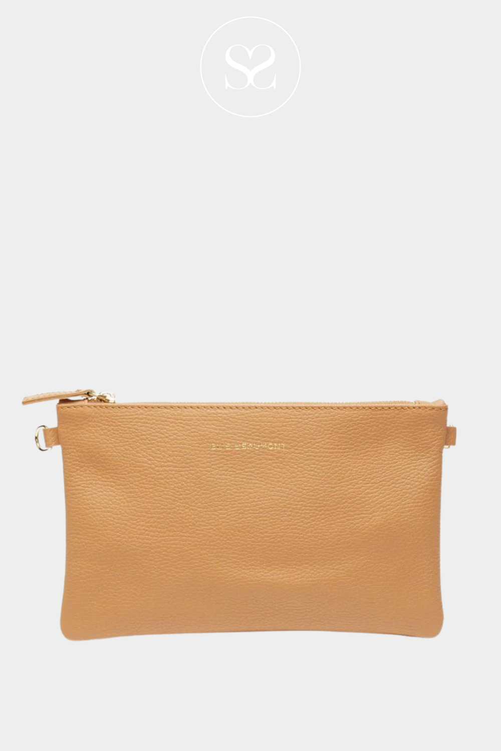elie beaumont pouch bag in camel leather