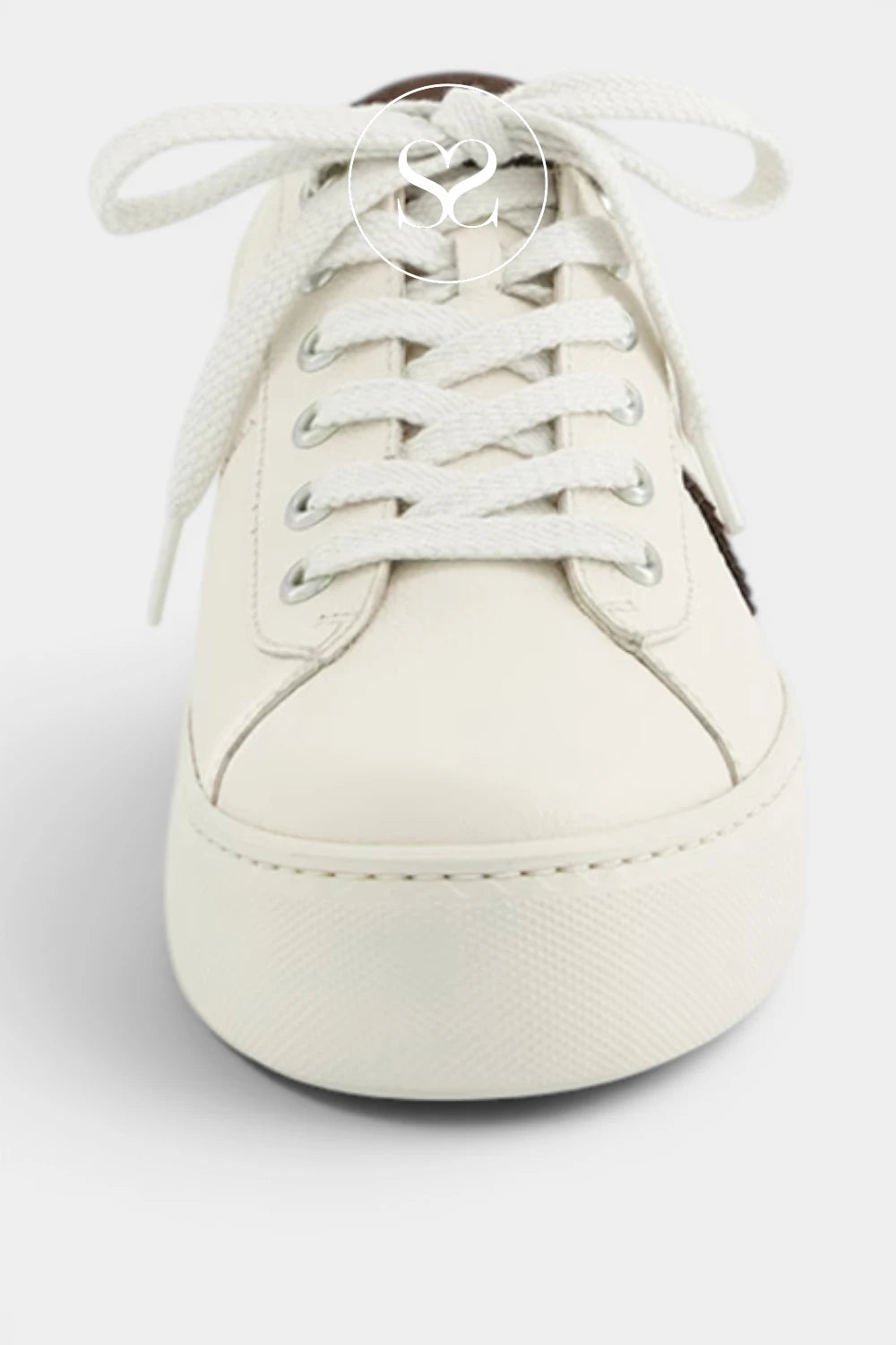 Paul Green Low-top lace-up sneaker designed with silver eyelets, flat white laces and a softly padded ankle collar Ireland