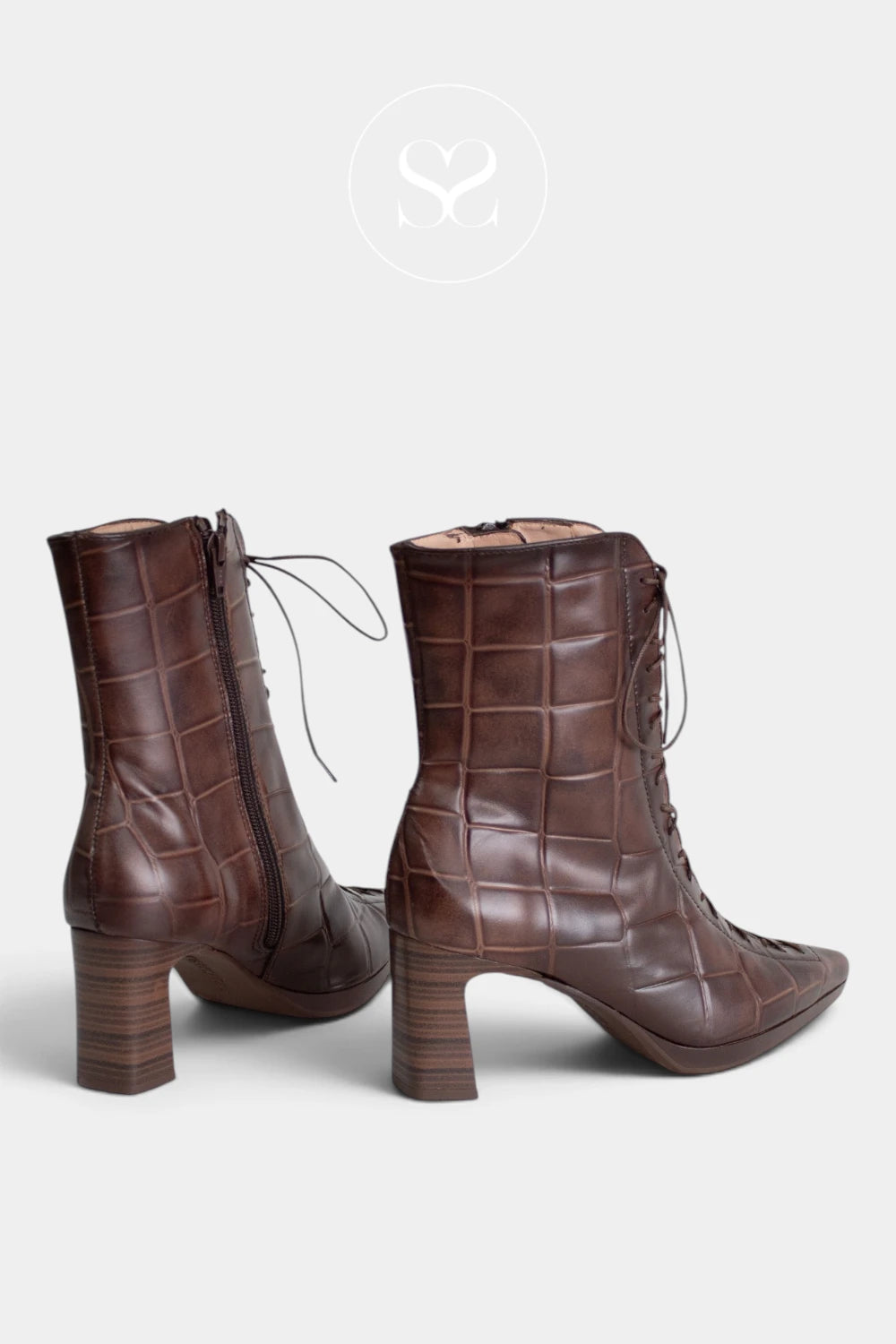 Hispanitas Brown Lace Up Ankle Boots HI265227