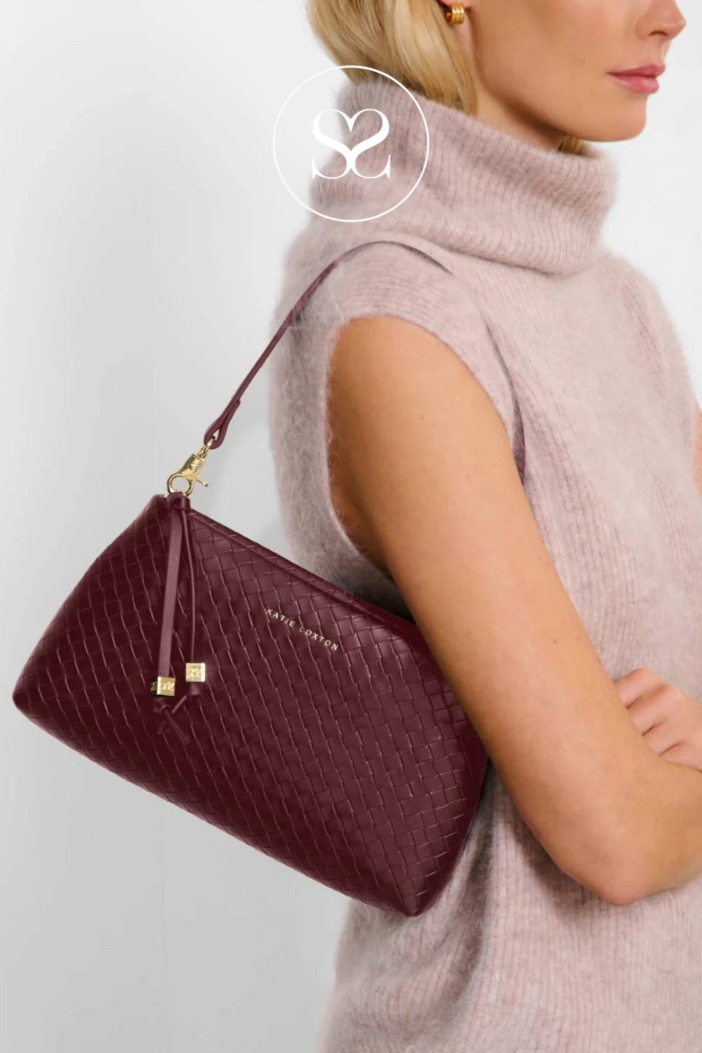 Katie Loxton Wine Woven Small Shoulderbag - Nova