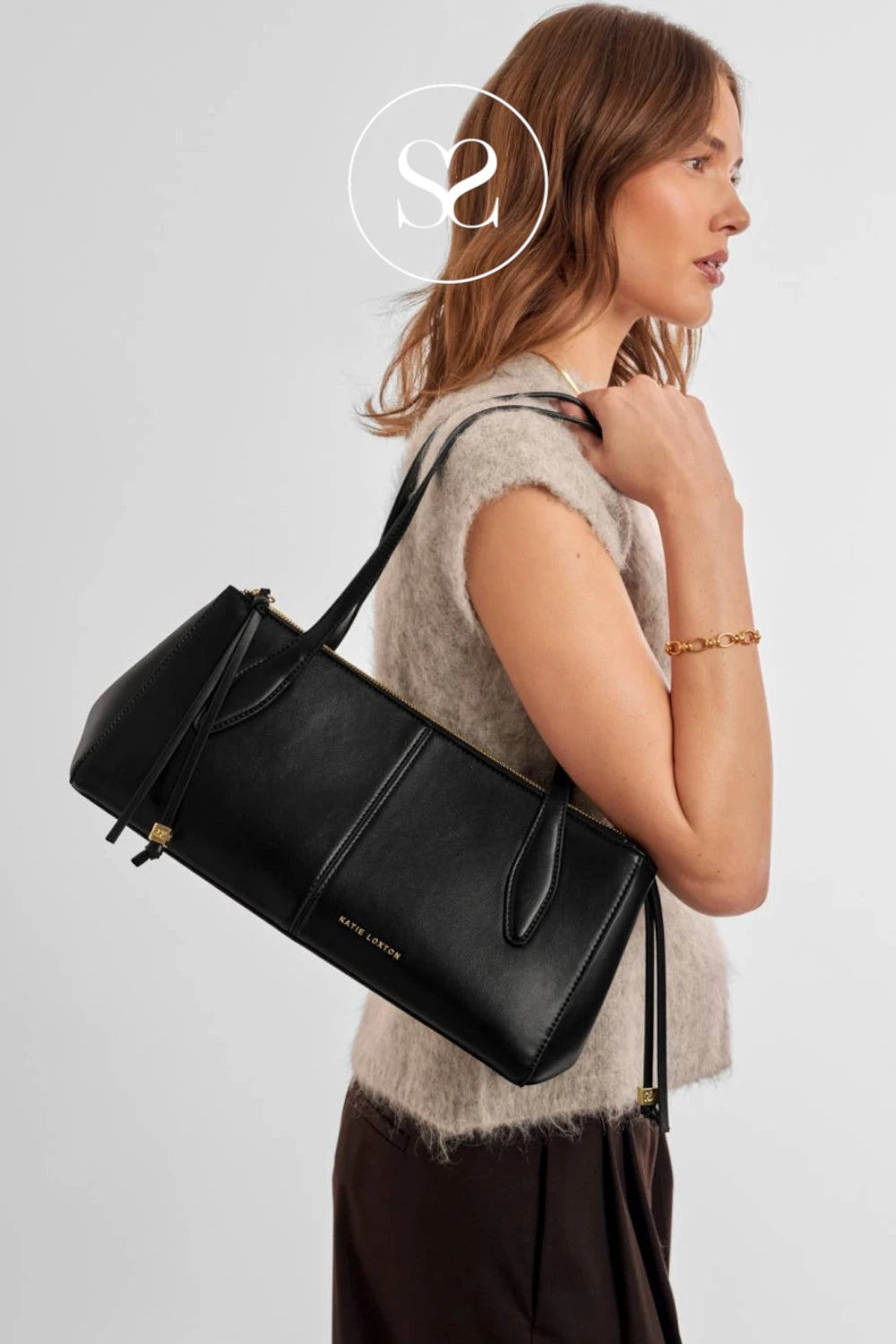 Katie Loxton Black Shoulderbag - Hattie