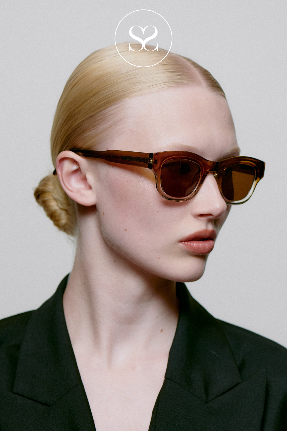 A.KJAERBEDE LANE SMOKE CHAMPAGNE SUNGLASSES