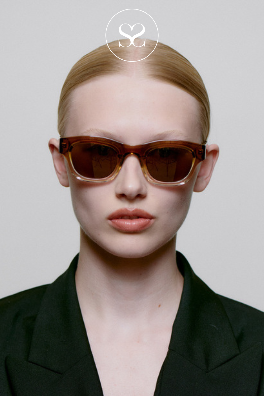 A.KJAERBEDE LANE SMOKE CHAMPAGNE SUNGLASSES