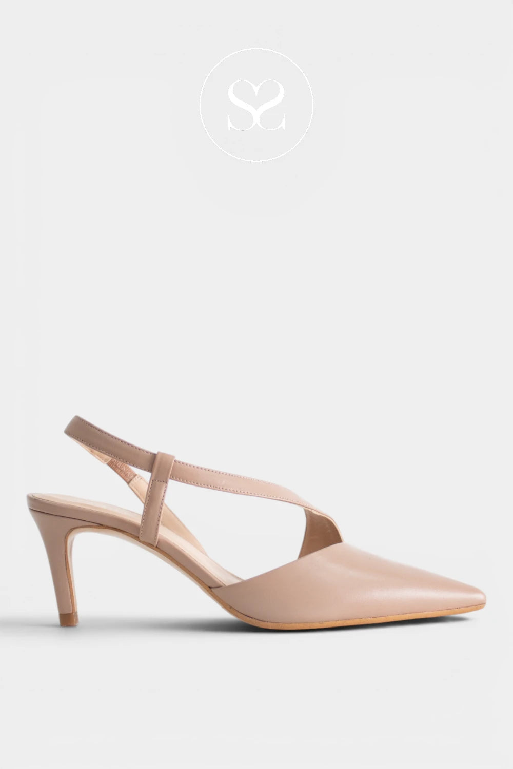 Lodi Taupe Pointed Toe Kitten Heels - Naltom for women -Ireland