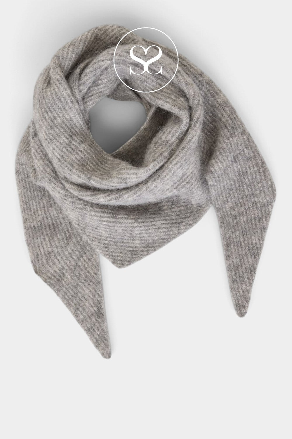 Moss Copenhagen grey triangle scarf