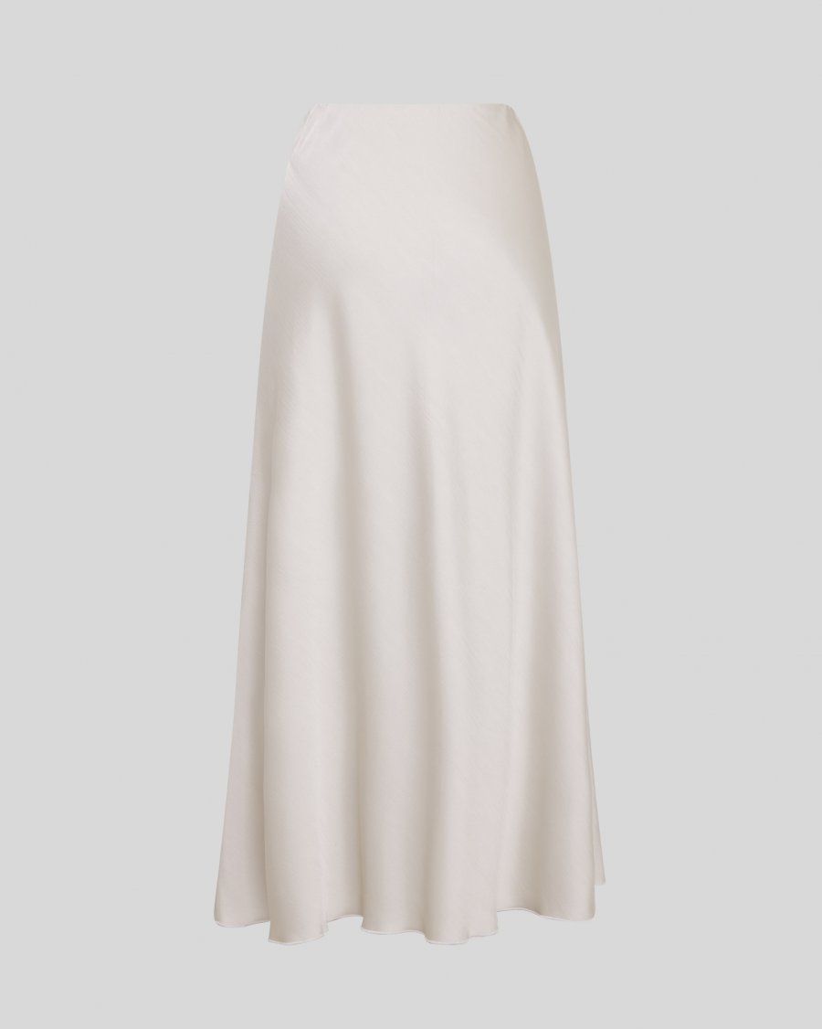 White Satin Maxi Skirt — Vanessa