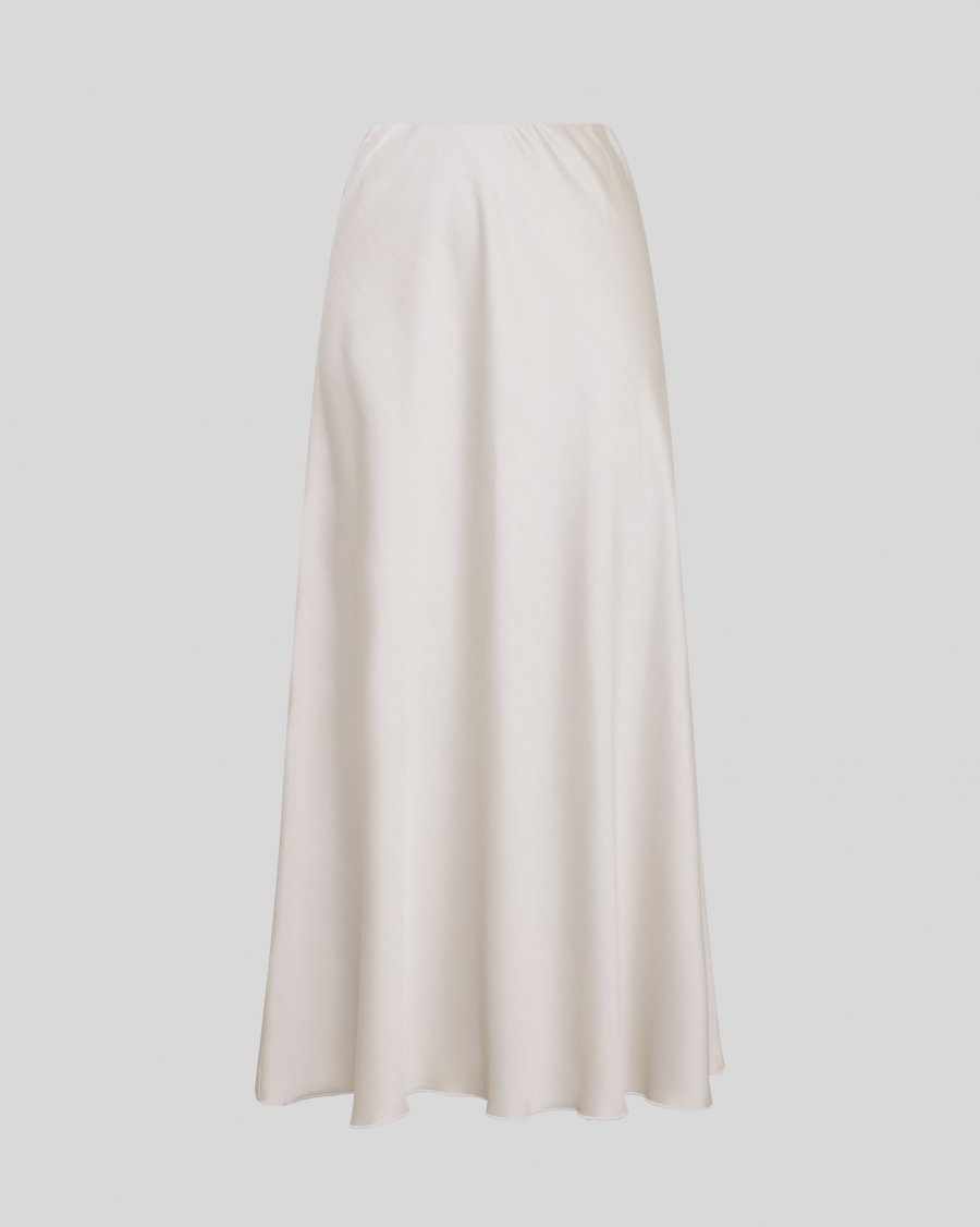 White Satin Maxi Skirt — Vanessa