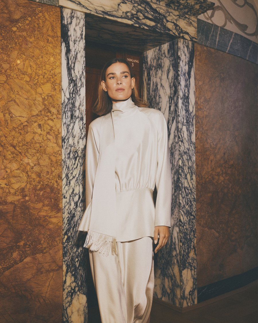 White Satin Maxi Skirt — Vanessa