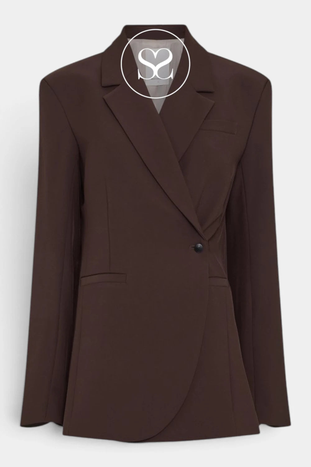 Brown Loose Fit Blazer - Vega