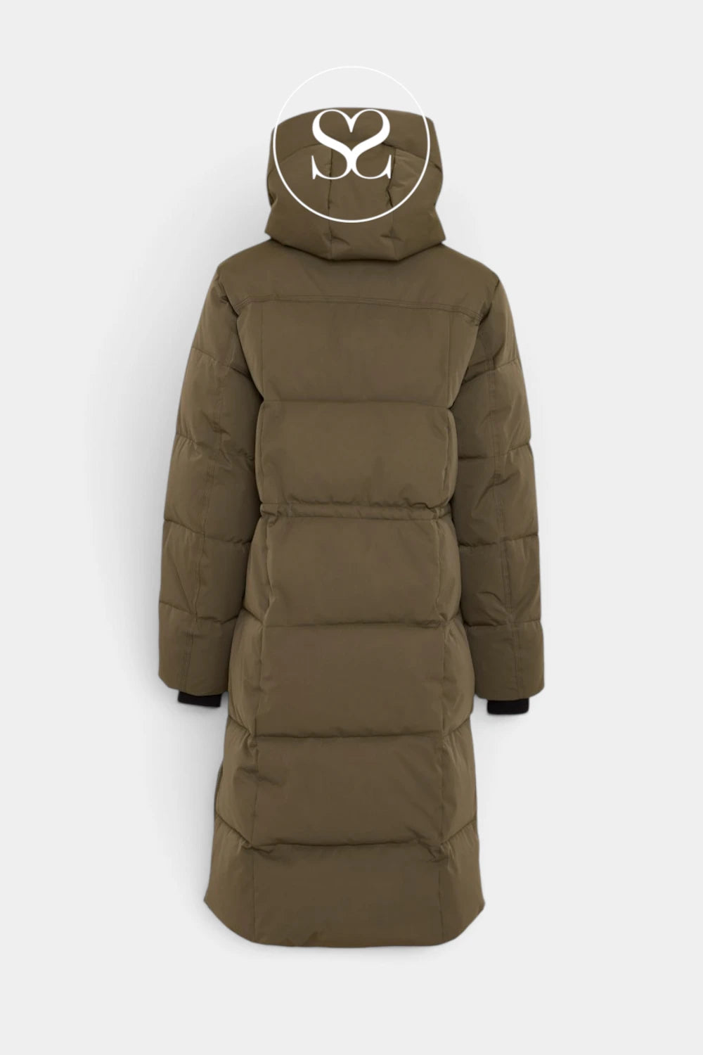 MSCH Copenhagen Khaki Long Puffer Jacket - Pavinaria