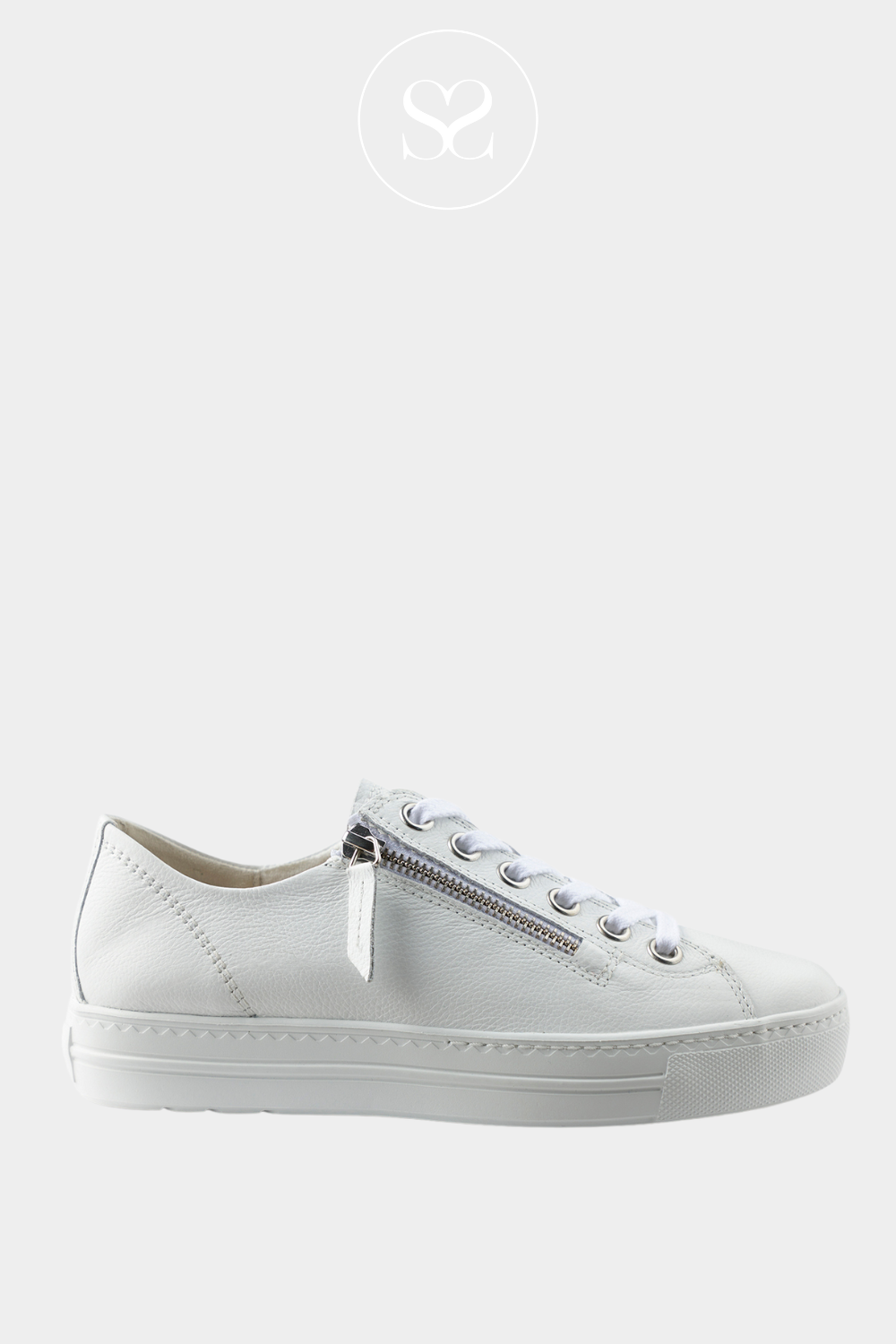 PAUL GREEN 5006 WHITE CHUNKY FLATFORM TRAINERS