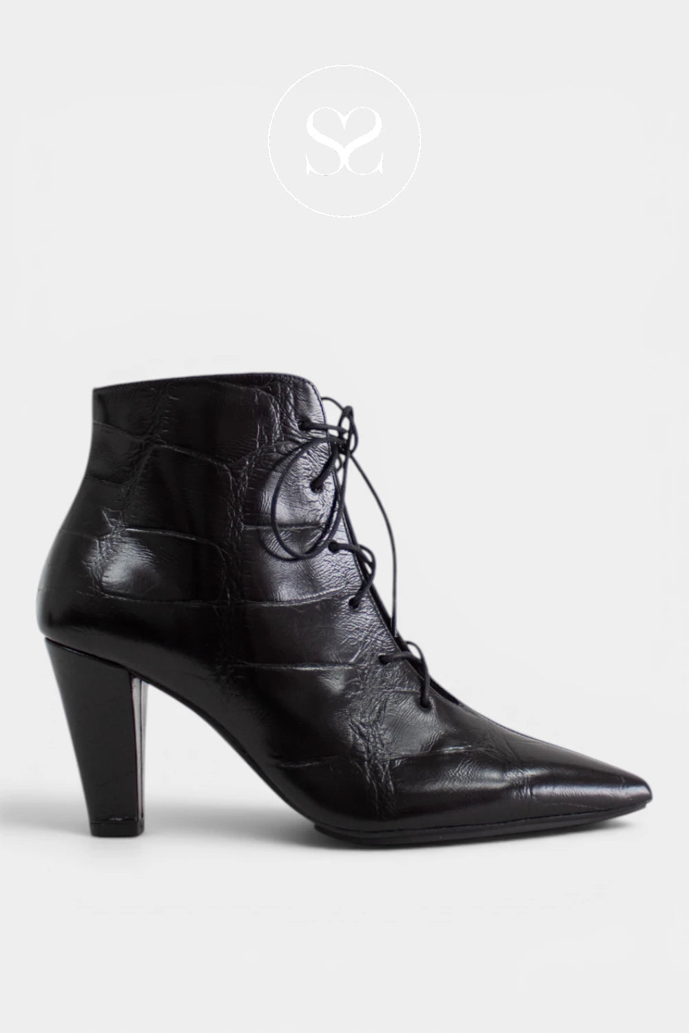 Lodi Black Lace-up Ankle Boots - Risole