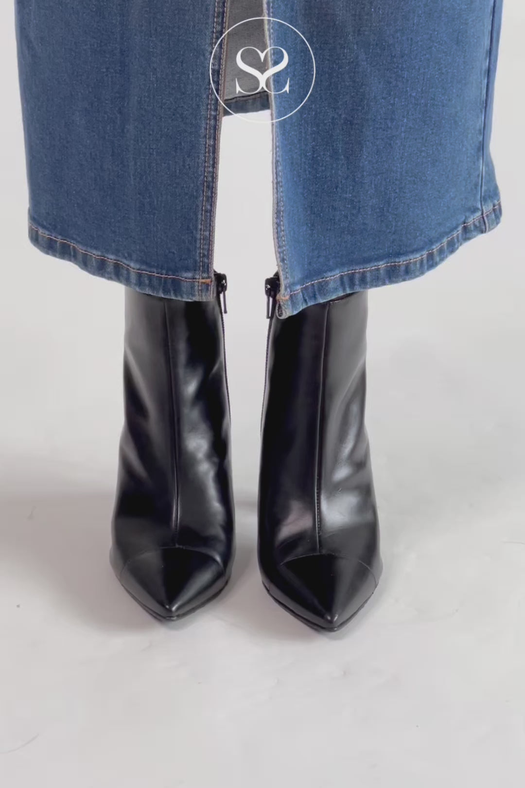 LODI black leather smart womens wear boots ireland with gel insole RACON