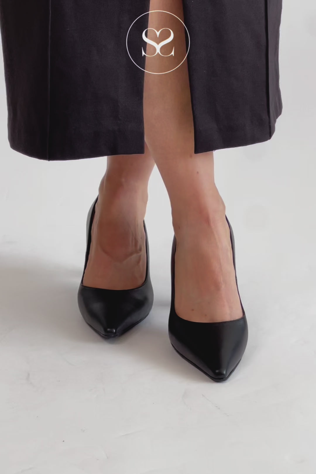 LODI black leather ladies pointed toe shoes ireland Jona