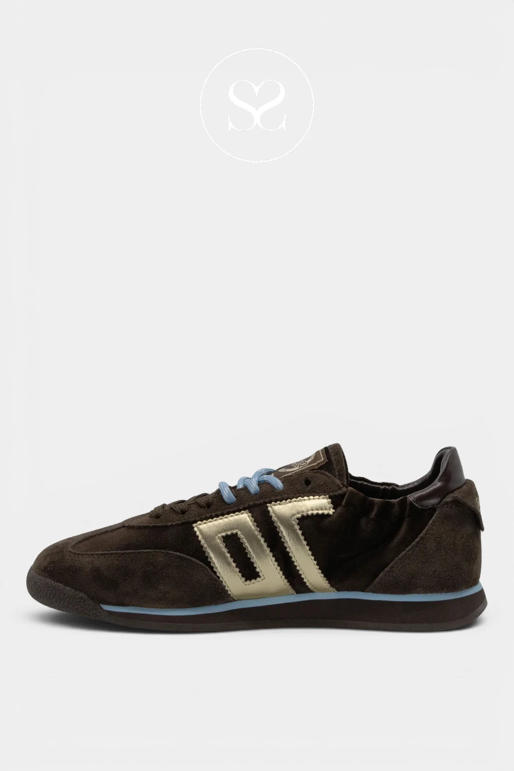BACK70 Brown Suede and Velvet Slim Retro Trainers - Rocket for Women - Ireland