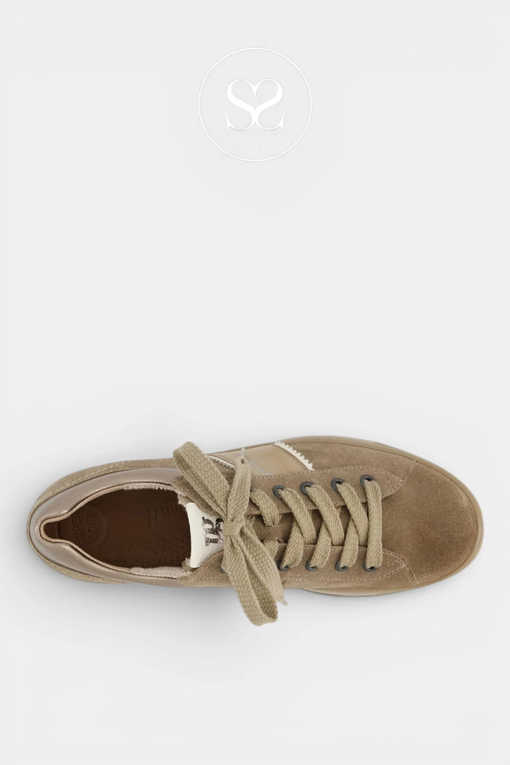 Paul Green Casual suede trainer with contrast side stripe detailing and subtle logo branding for a retro-inspired finish for Women in Ireland