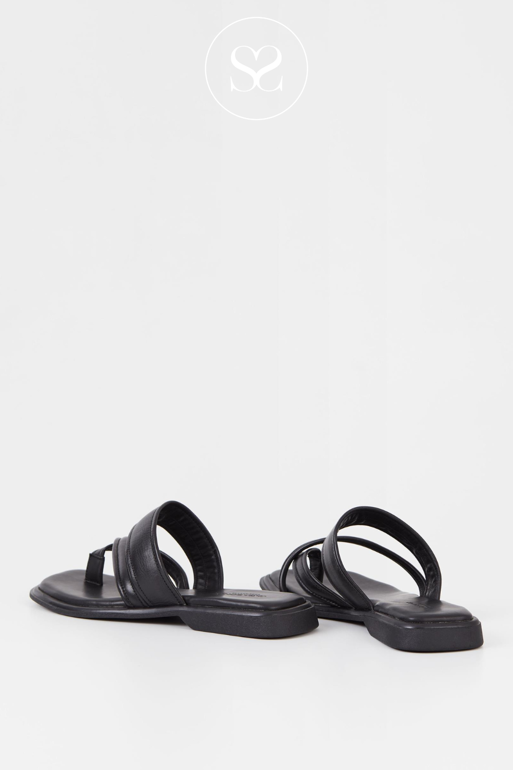 Flat black slider sandals from Vagabond