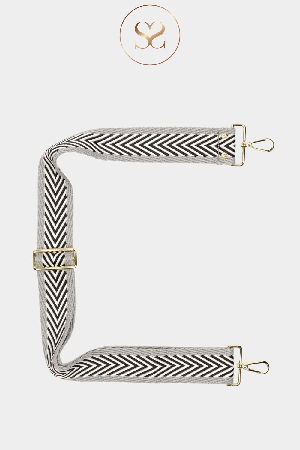 ELIE BEAUMONT - CROSSBODY STRAP - GREY CHEVRON