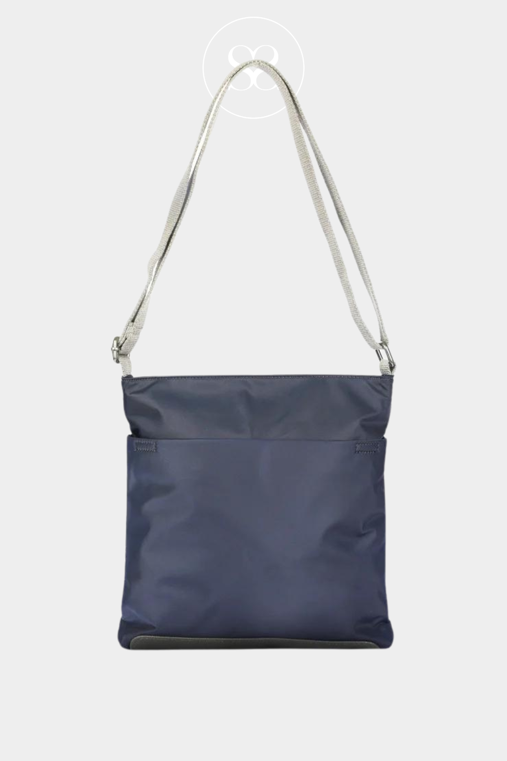 ROKA NAVY WATERPROOF KENNINGTON CROSSBOSY BAG WITH GREY STRAP