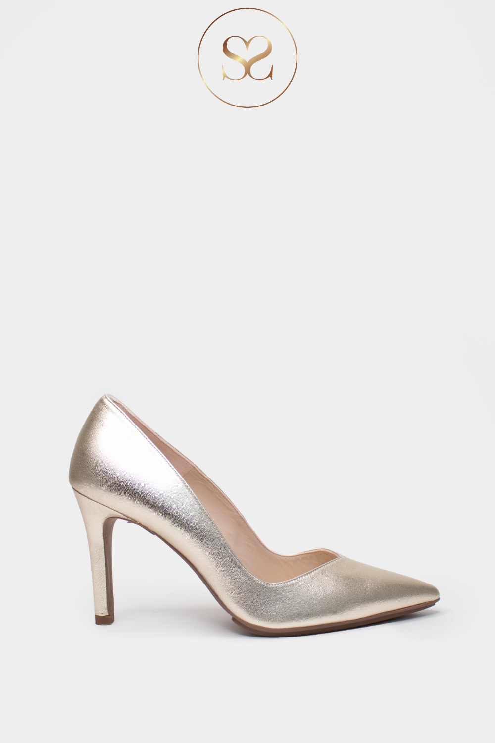 LODI GOLD LEATHER HIGH HEEL COURT SHOES - RABOT
