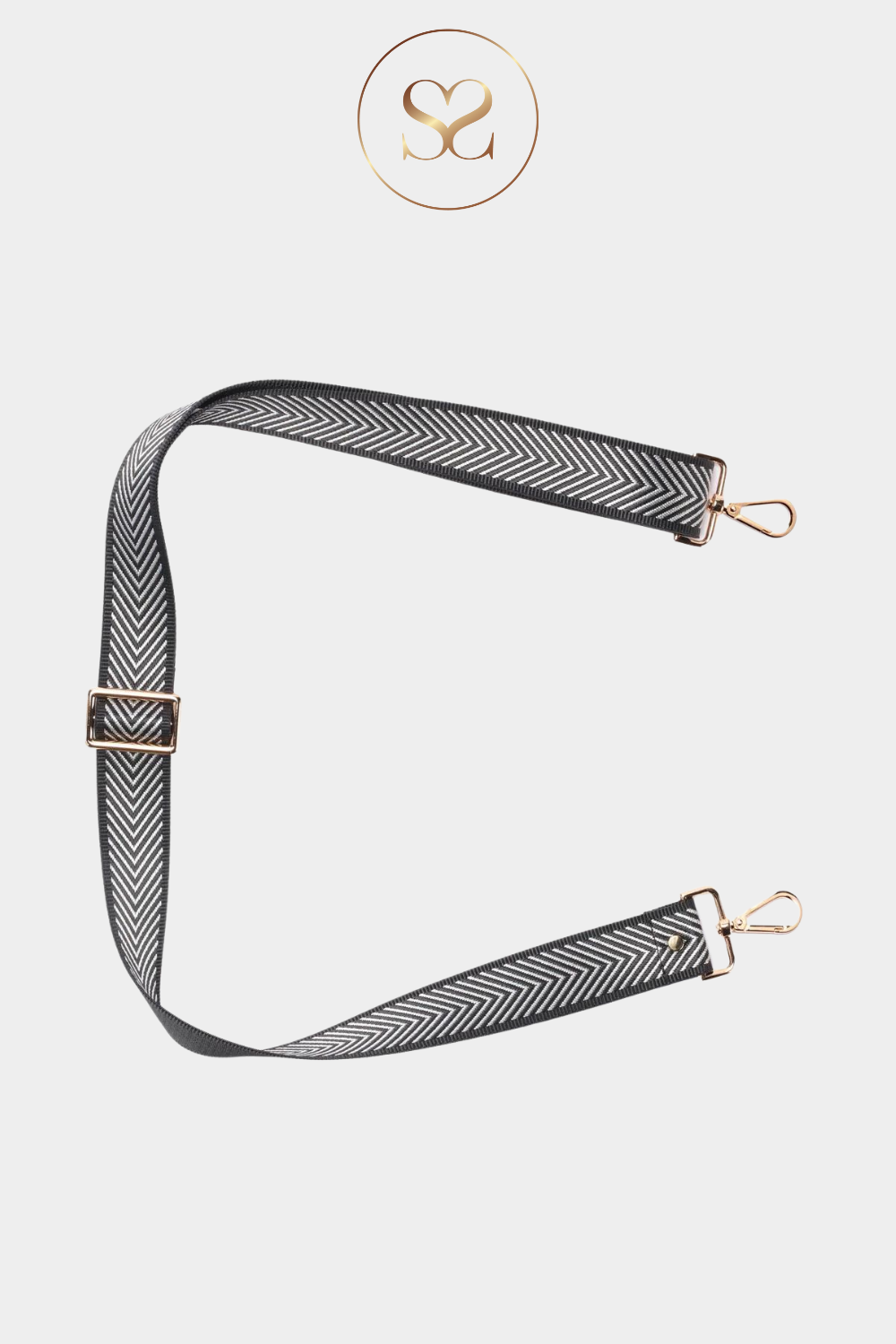 ELIE BEAUMONT - CROSSBODY STRAP - SILVER CHEVRON