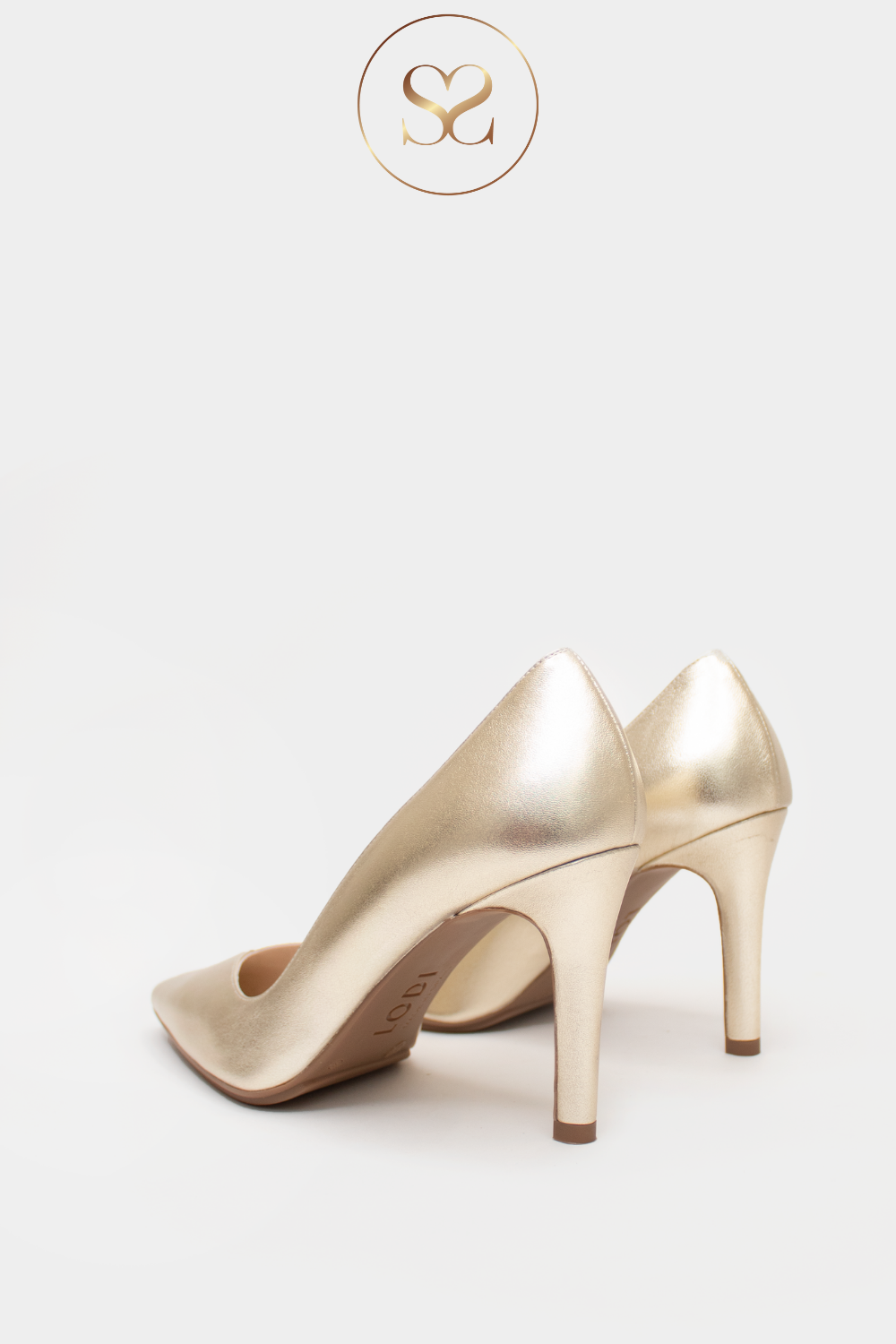 LODI GOLD LEATHER HIGH HEEL COURT SHOES - RABOT