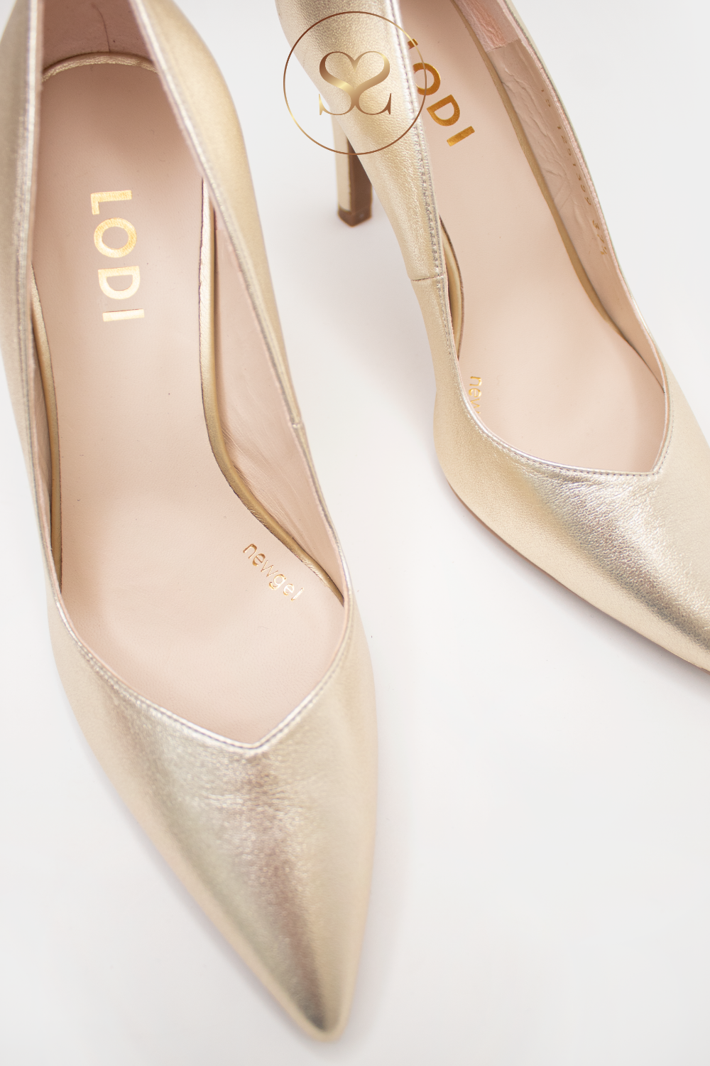 LODI GOLD LEATHER HIGH HEEL COURT SHOES - RABOT