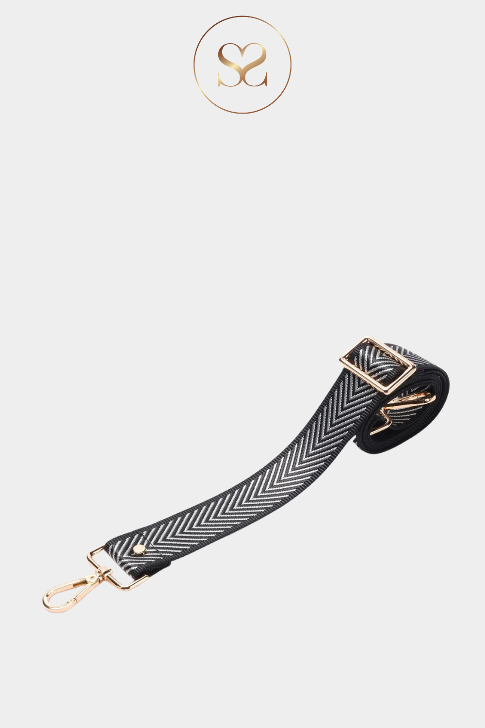 ELIE BEAUMONT - CROSSBODY STRAP - SILVER CHEVRON