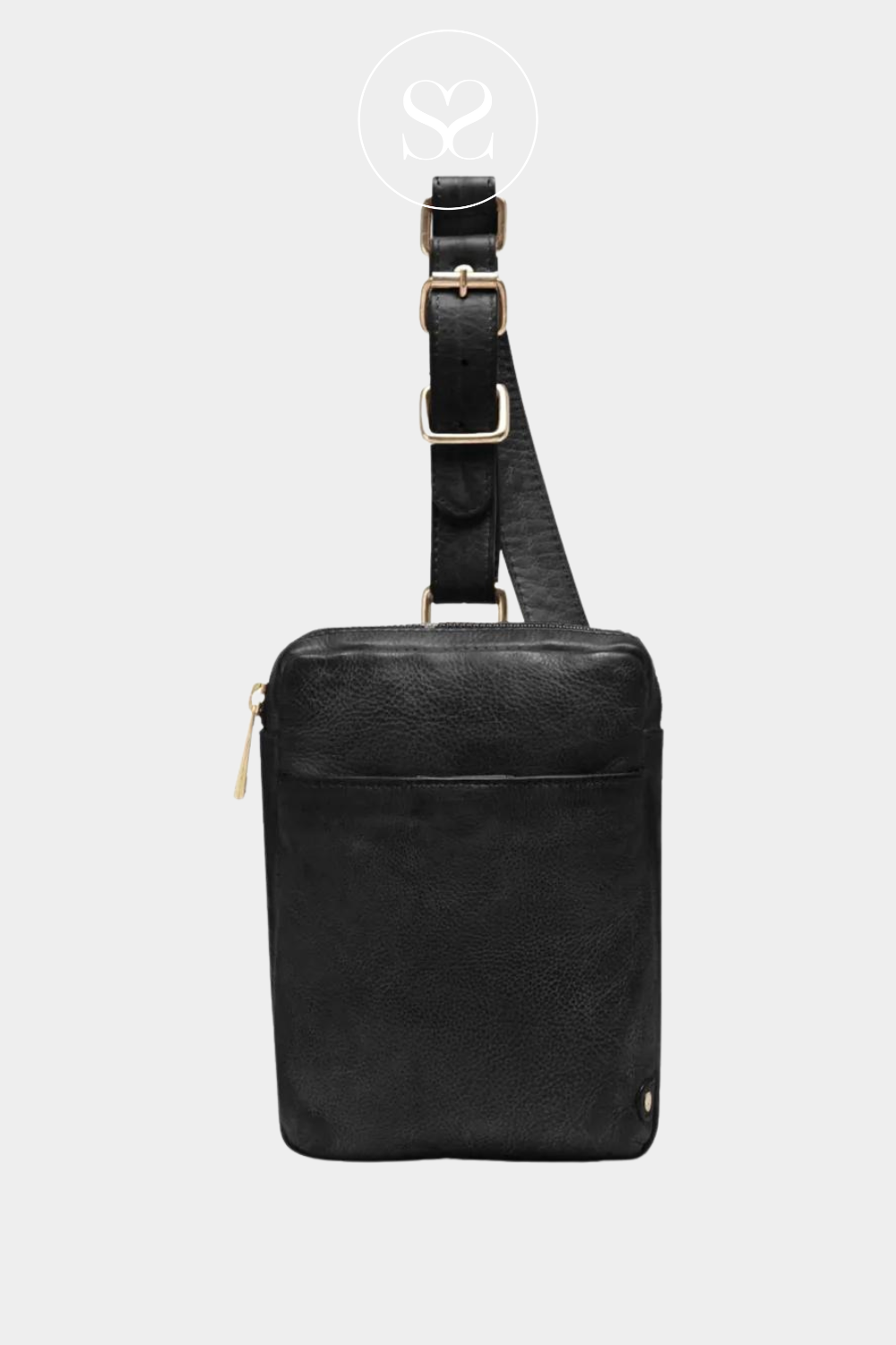 DEPECHE 15064 BLACK LEATHER PHONE BAG
