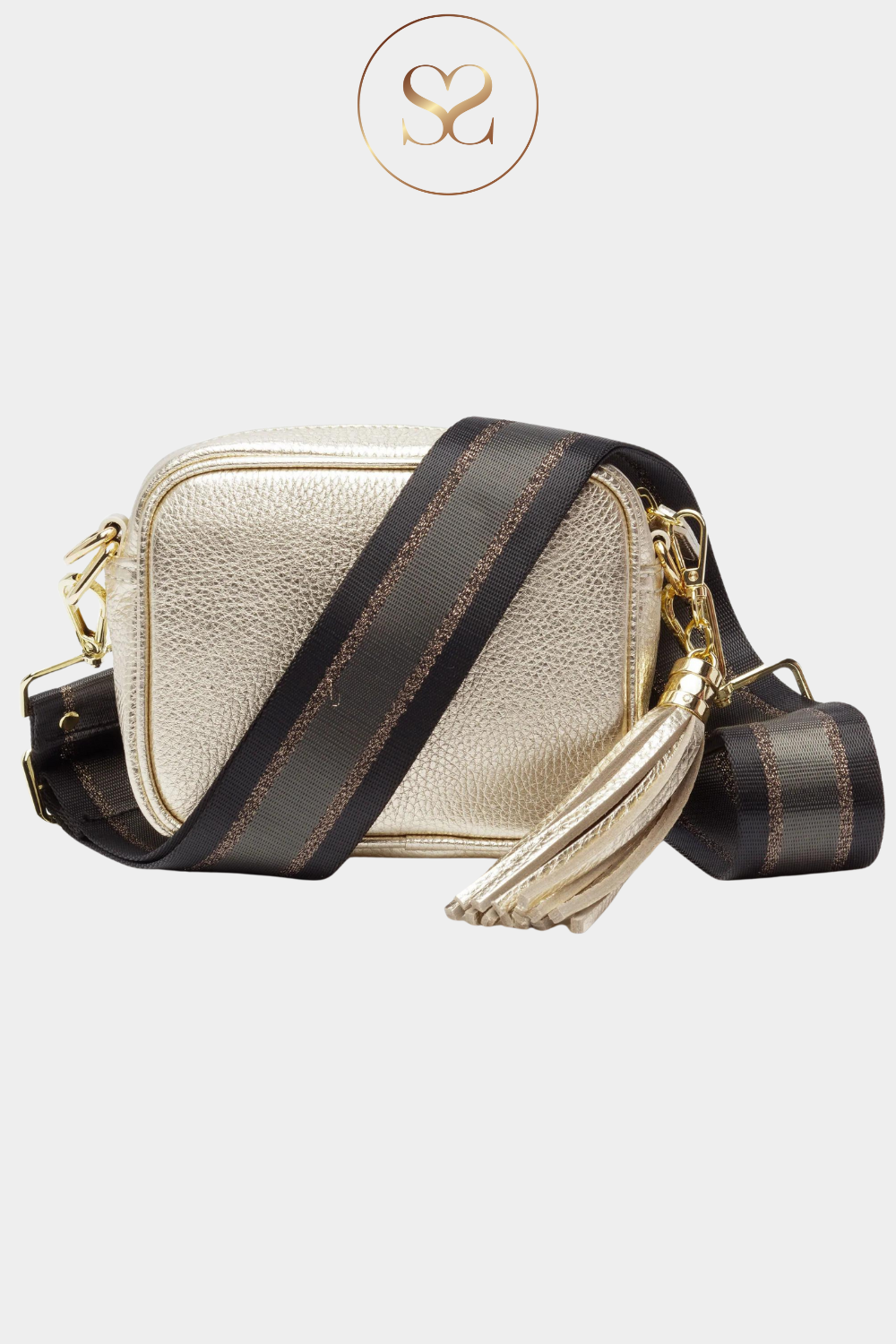 ELIE BEAUMONT - CROSSBODY STRAP - CHARCOAL STRIPE