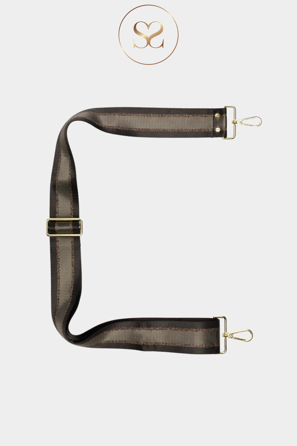 ELIE BEAUMONT - CROSSBODY STRAP - CHARCOAL STRIPE