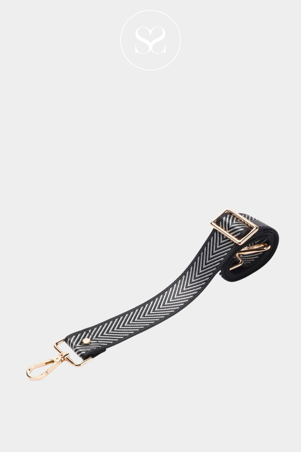 ELIE BEAUMONT - CROSSBODY STRAP - SILVER CHEVRON
