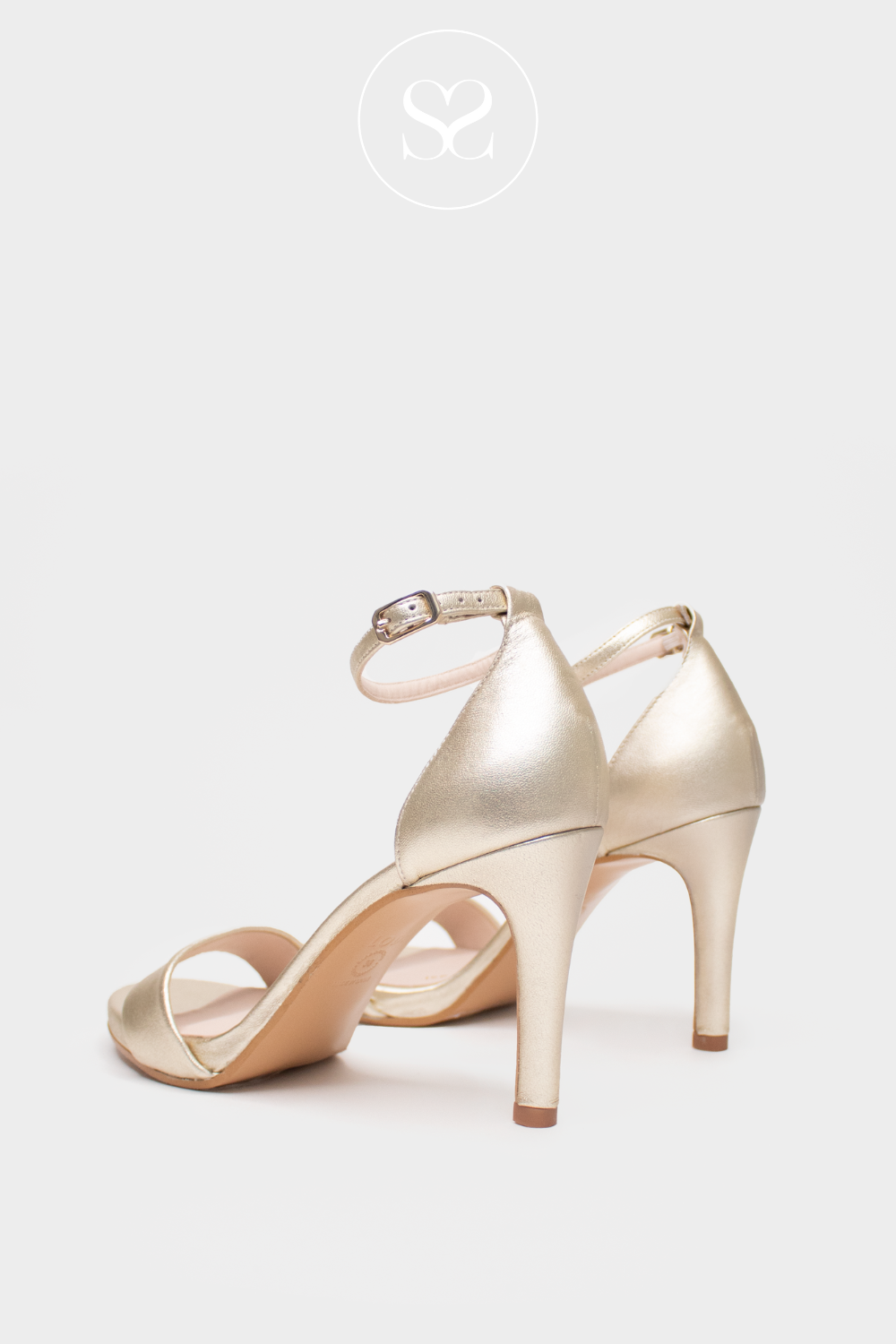 LODI IGOR GOLD HIGH HEEL SANDALS WITH ANKLE STRAP