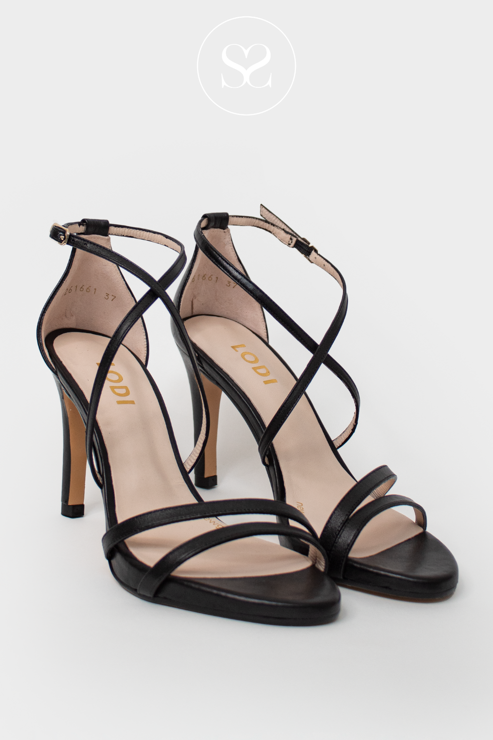 LODI BLACK INRIKO HIGH HEEL SANDALS WITH CRISS CROSS SANDALS