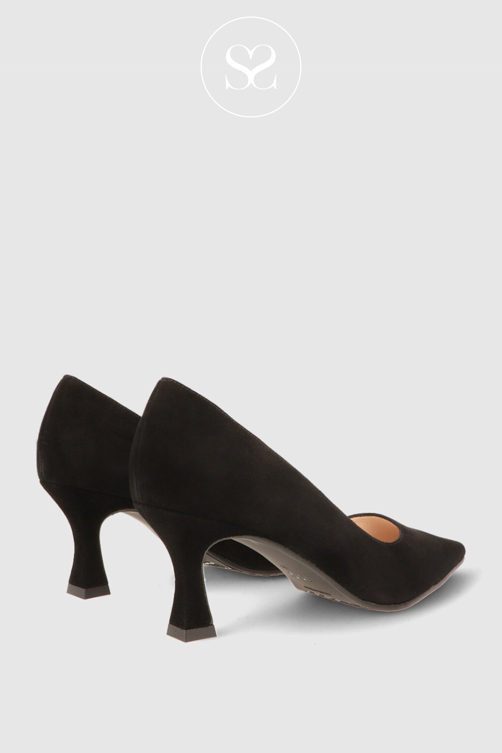 LODI JONA BLACK SUEDE COURT MIDHEEL HEELS
