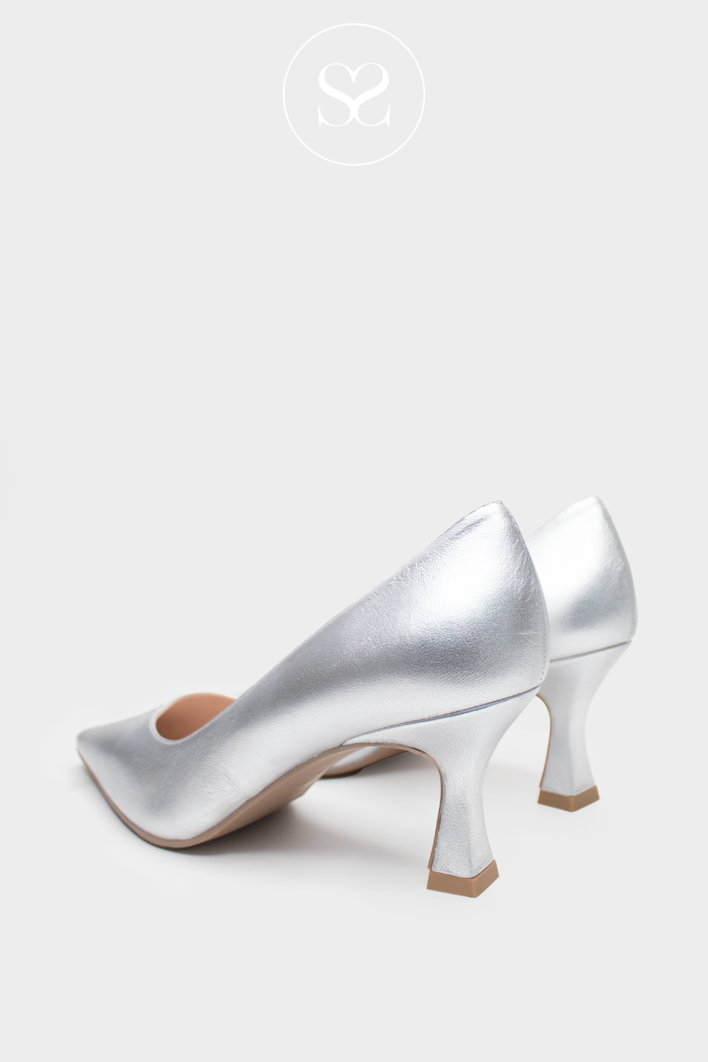 LODI JONA SILVER MID HEELS WITH GEL INSOLE